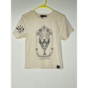 Harry Potter New York Store T-Shirt XS Beige Hogwarts Graphic Wizarding World